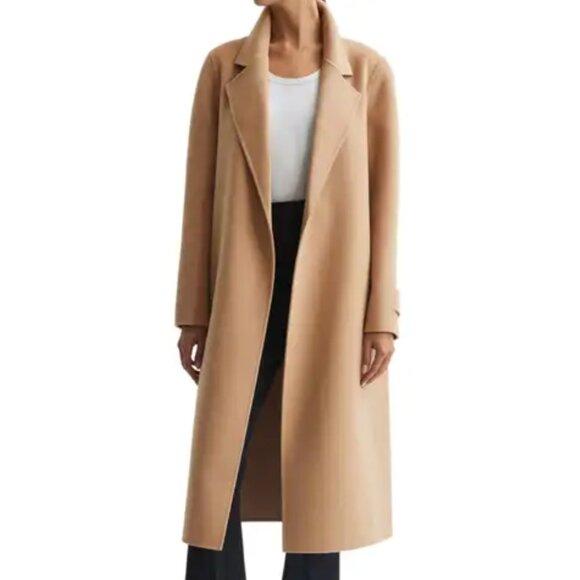 Reiss Jackets & Blazers - Reiss Brooks Belted Wool Blend Longline Coat Camel size 8 US